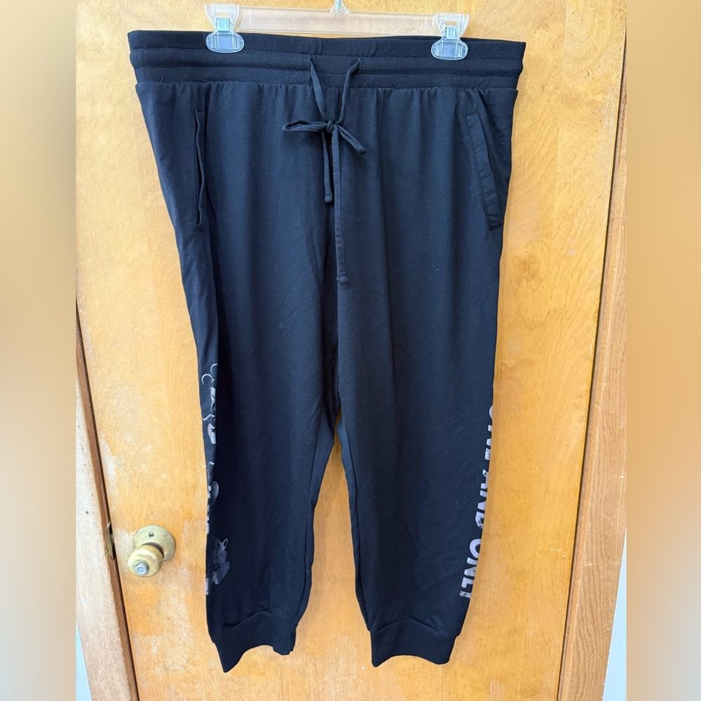 Disney Mickey Mouse Black Sweatpant Joggers